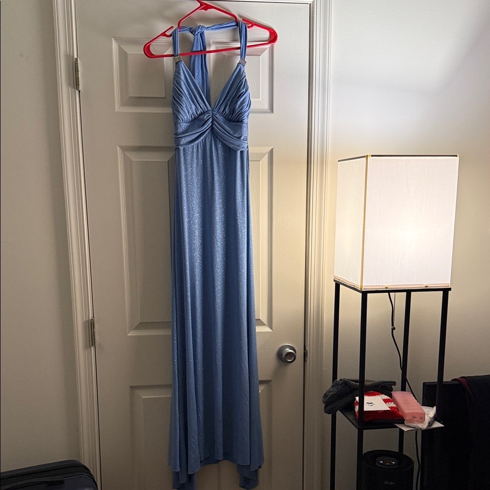 Love Tease Sky Blue Halter Maxi Dress